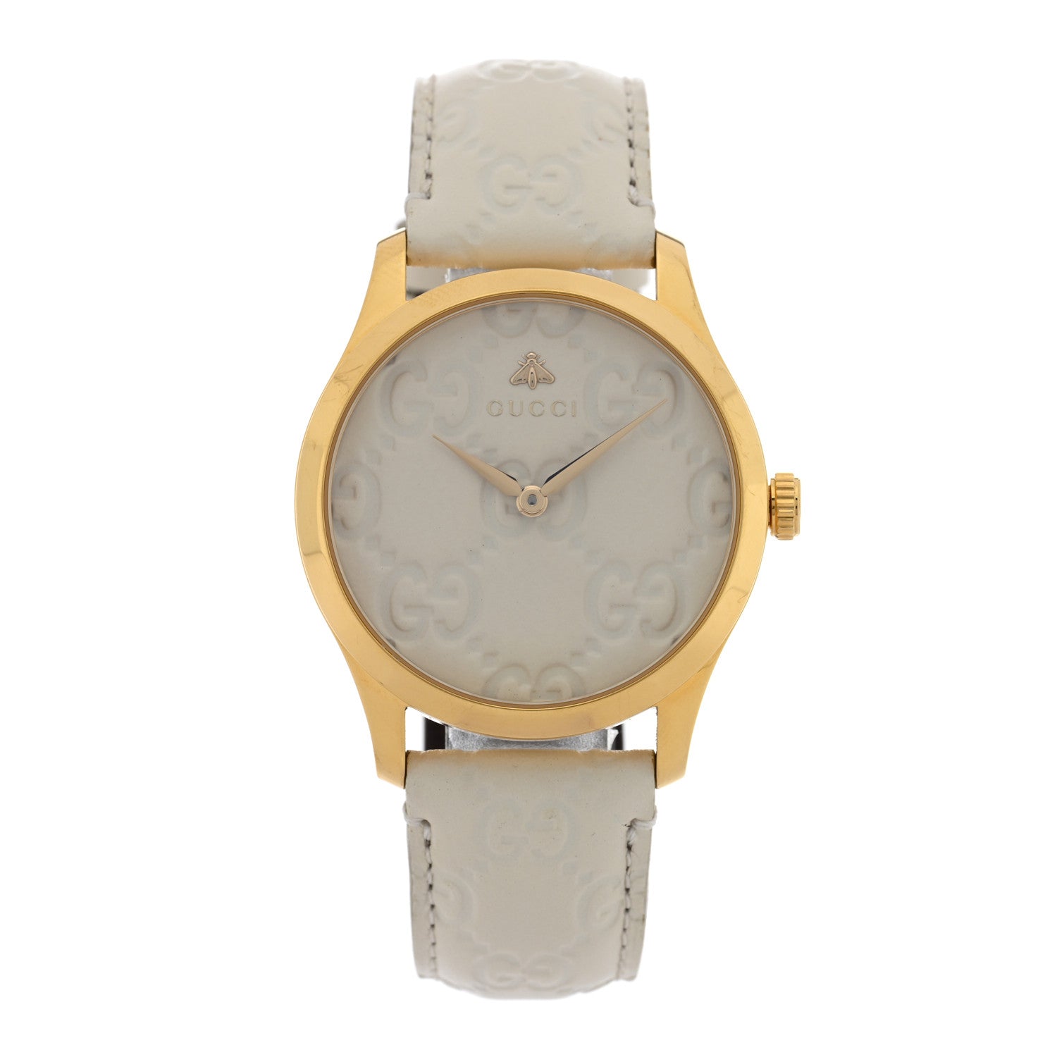 Gucci Stainless Steel Calfskin 38mm G-Timeless Quartz Watch White