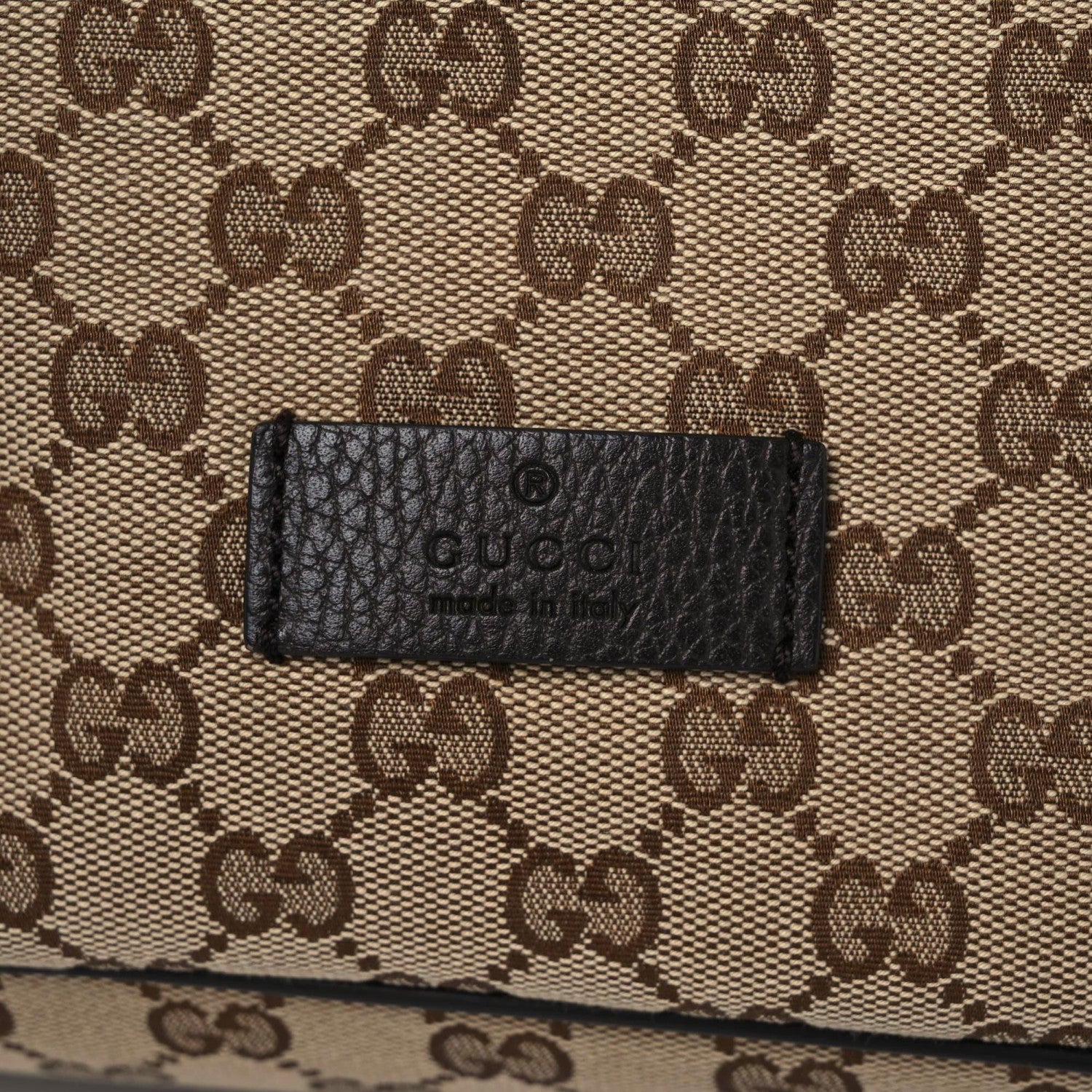 Gucci Monogram Dollar Calfskin O Drawstring Backpack Beige Ebony Testa di Moro Dark Chocolate 12 of 13