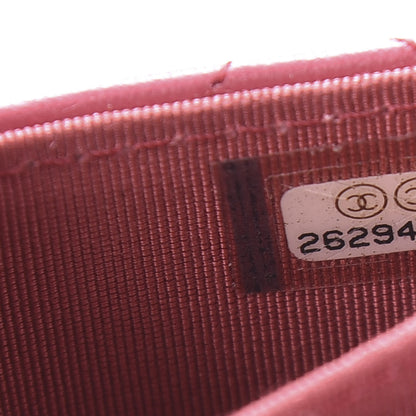 Chanel Lambskin Quilted Flap Card Holder Wallet Dark Pink 18 of 22