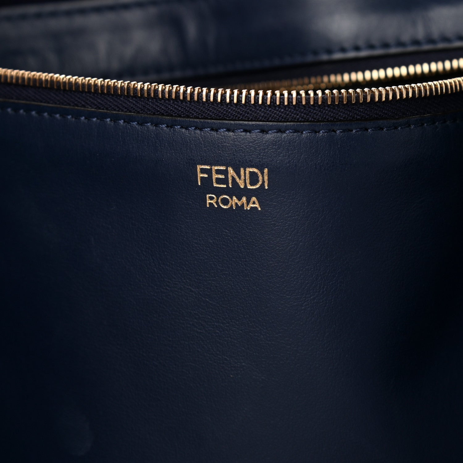 Fendi X FILA Glazed Fabric FF 1974 Mania Shopping Tote Bag Mogano Panna Blueberry 6 of 10