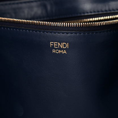 Fendi X FILA Glazed Fabric FF 1974 Mania Shopping Tote Bag Mogano Panna Blueberry 6 of 10