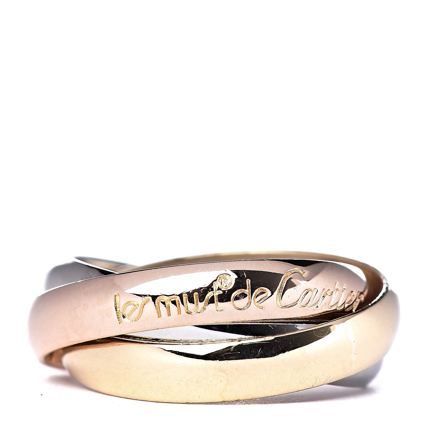 18K Pink Yellow White Gold Classic Les Must De Trinity Ring 50 5.25