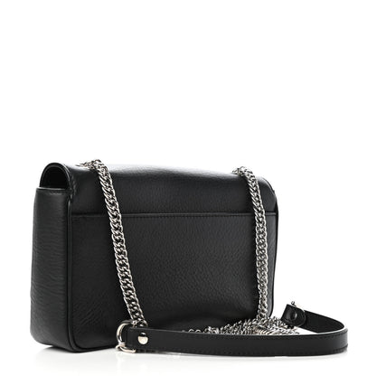 Balenciaga Pebbled Calfskin Logo Everyday Flap Chain Wallet Black 3 of 8