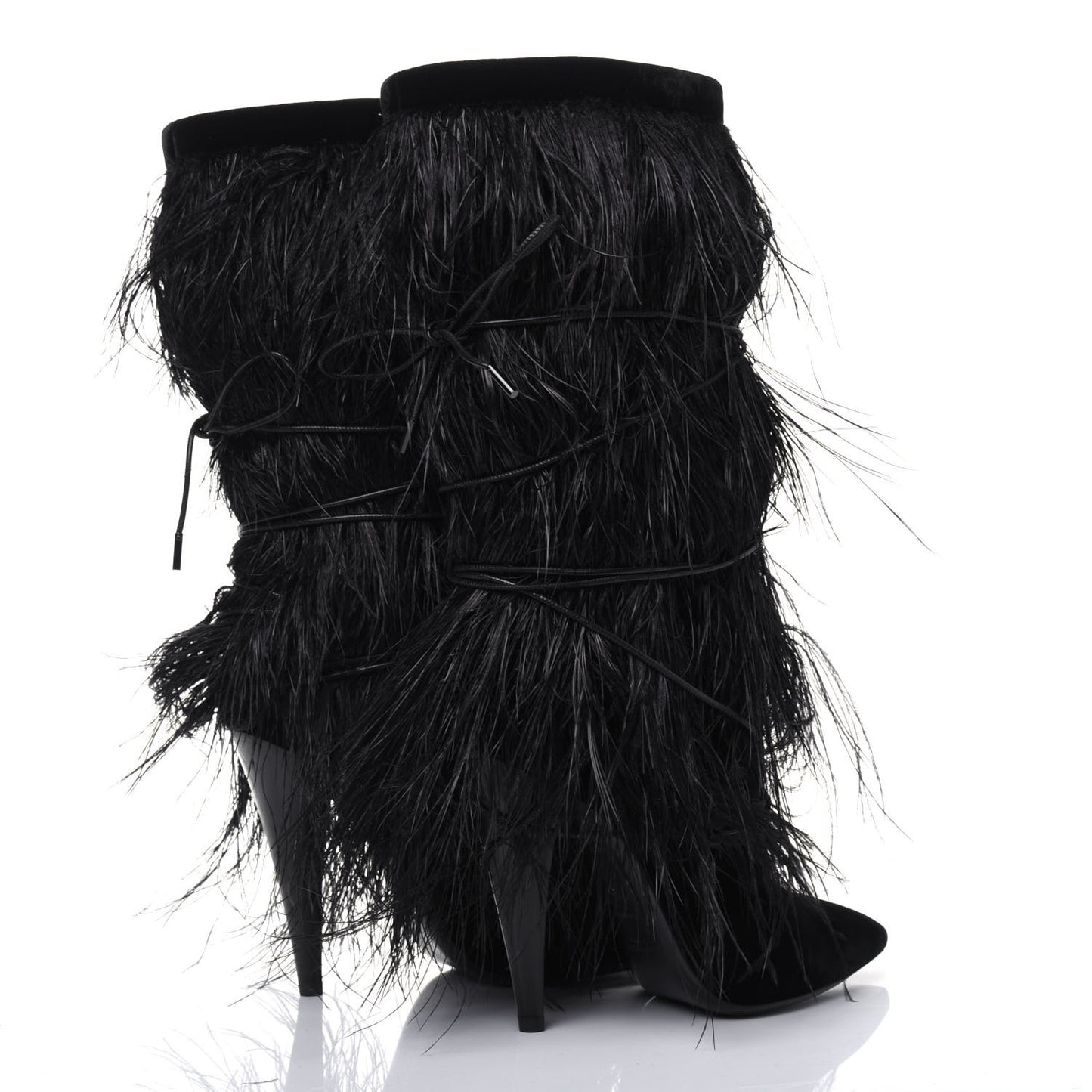 Velluto Master Ostrich Yeti 110 Short Boots 37.5 Black