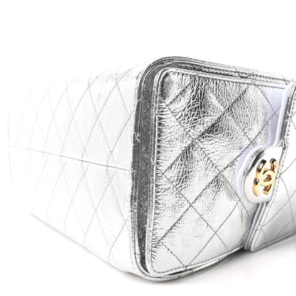 Chanel Metallic Aged Calfskin Quilted Small Chanel 25 Handbag Silver 11 of 12