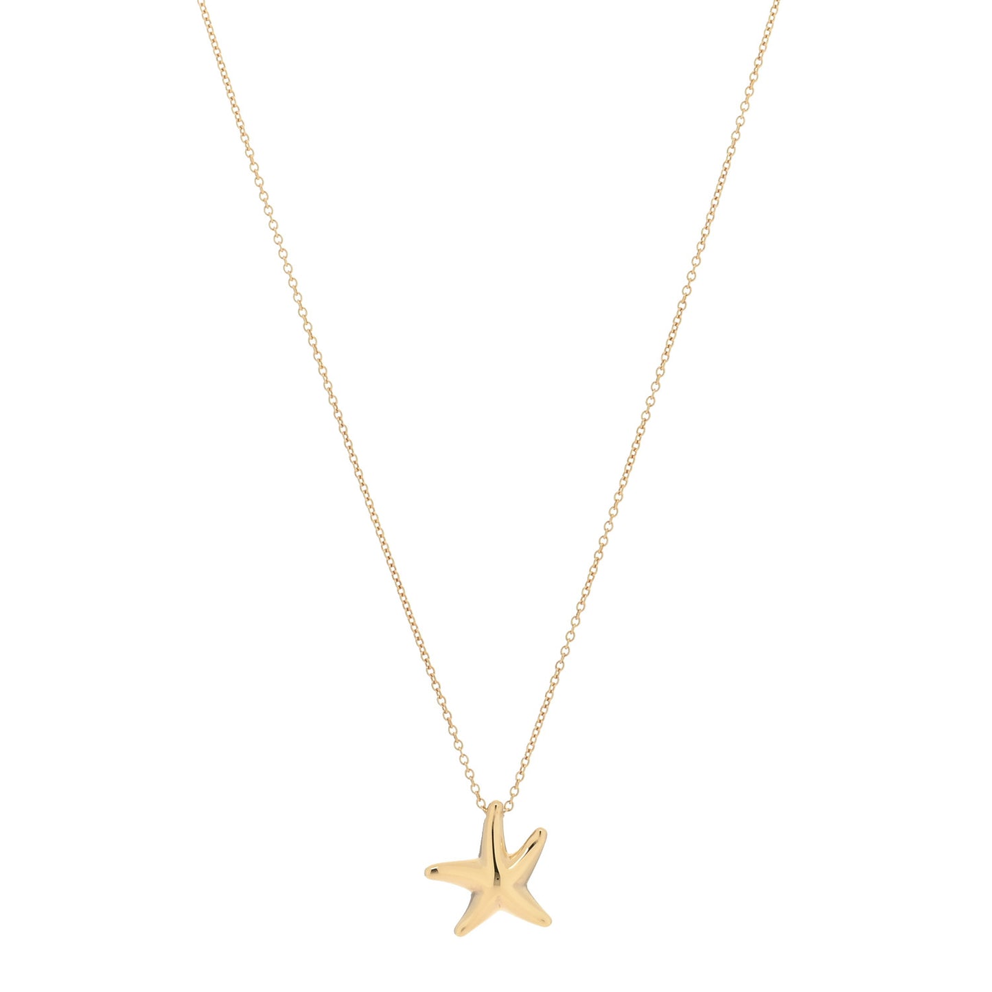 18K Yellow Gold 15mm Elsa Peretti Starfish Pendant Necklace