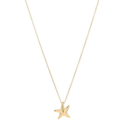 Tiffany 18K Yellow Gold 15mm Elsa Peretti Starfish Pendant Necklace 1 of 4