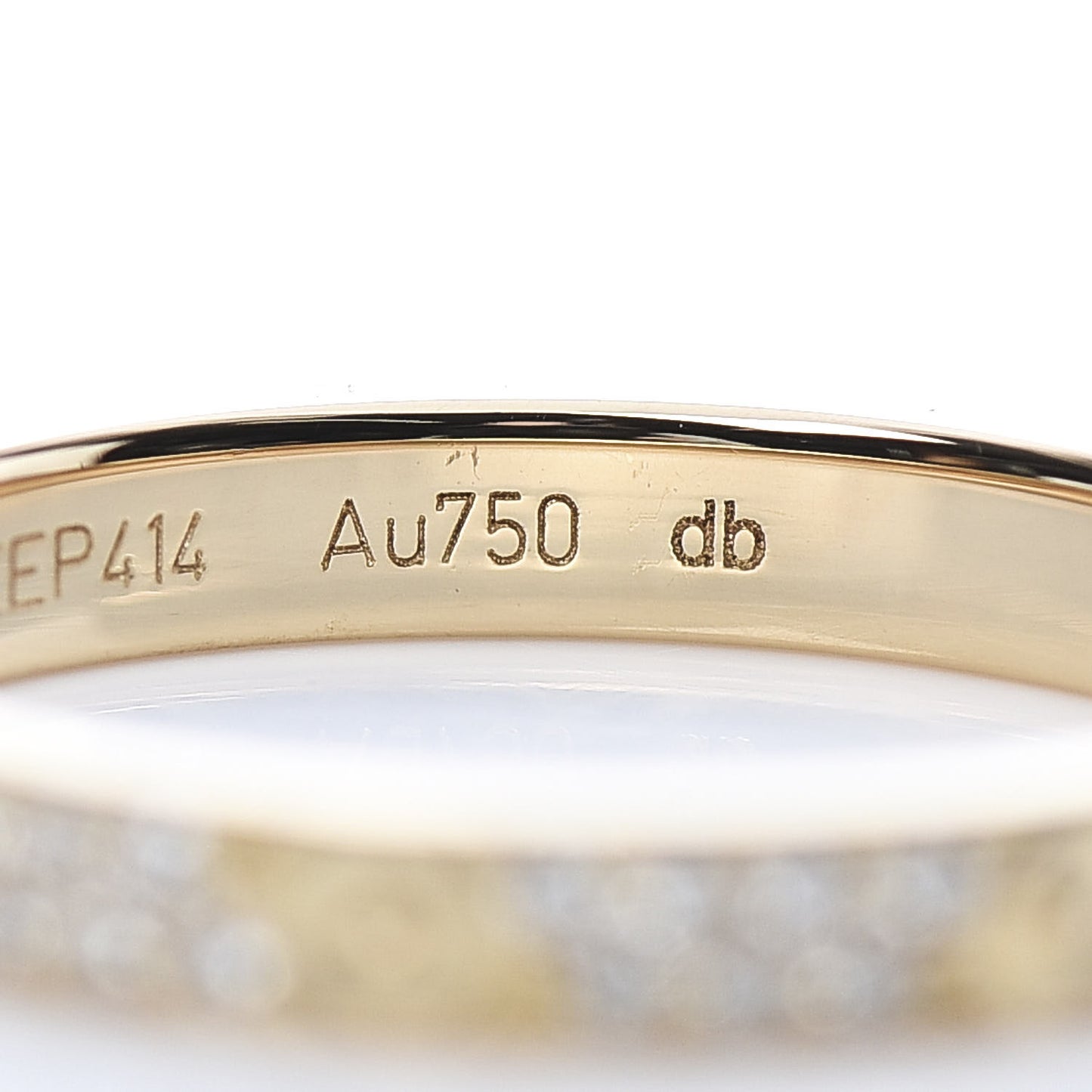 18K Yellow Gold Diamond 2.6mm LOVE Paved Band Ring 49 4.75