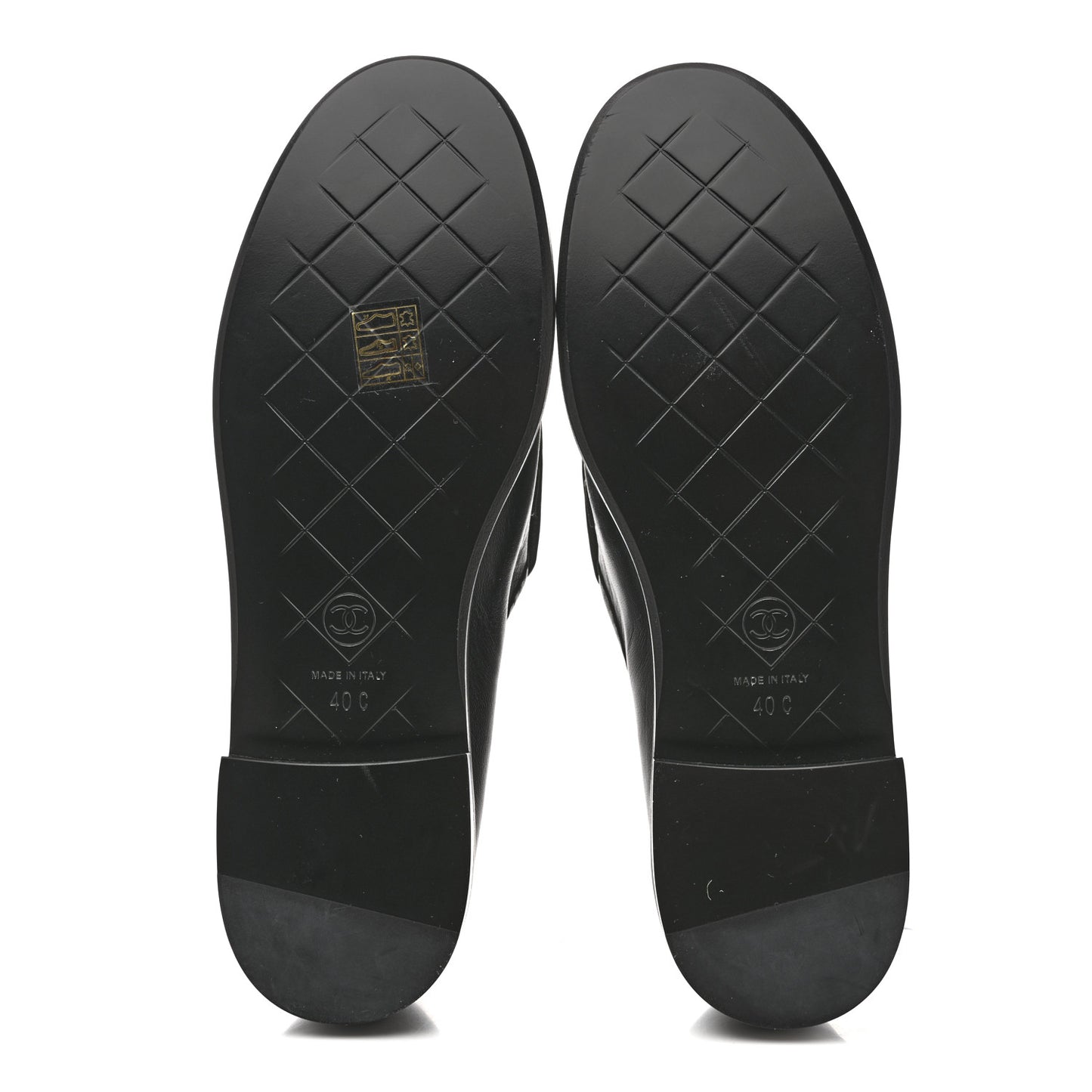 Lambskin Quilted CC Turnlock Loafers 40 Black