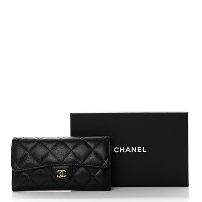 Chanel Caviar Quilted Medium Gusset Flap Wallet Black 9 of 9