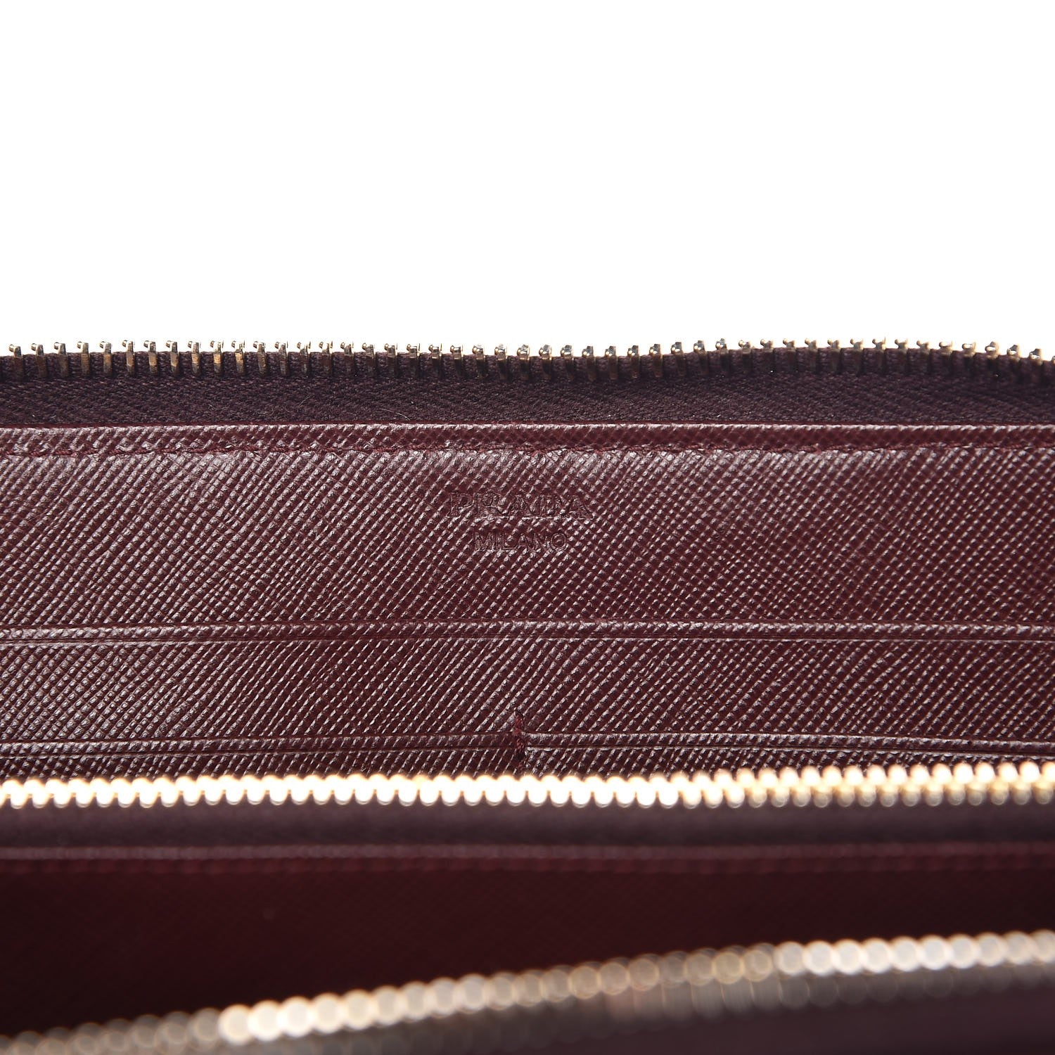 Prada Saffiano Chevron Zip Around Wallet Rubino 6 of 10