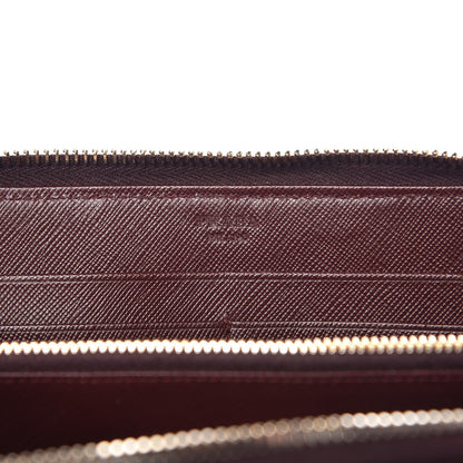 Prada Saffiano Chevron Zip Around Wallet Rubino 6 of 10