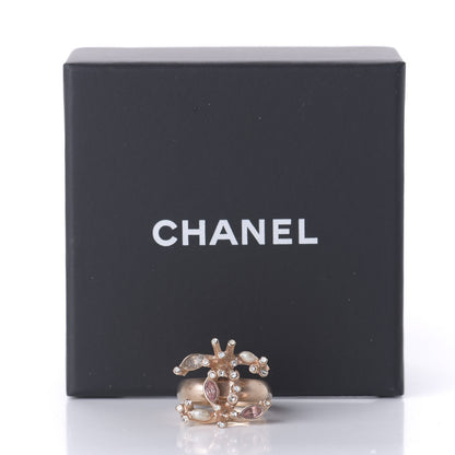 Chanel Crystal Marquise CC Logo Ring 6 Rose Gold 6 of 6