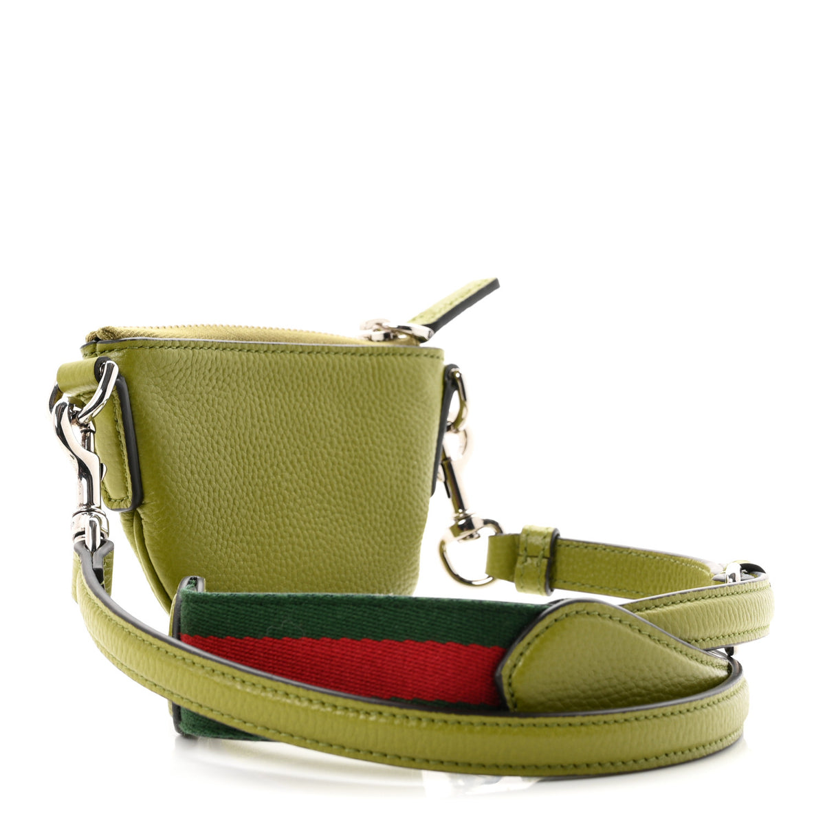 Pebbled Calfskin Mini B Shoulder Bag Olive Green