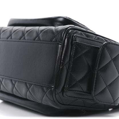 Chanel Shiny Crumpled Lambskin Quilted Medium Preppy Pocket Camera Case Black 10 of 10