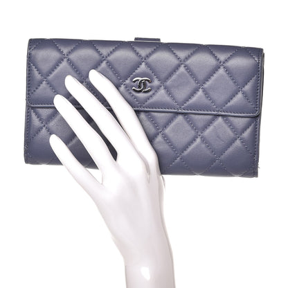 Chanel Lambskin Quilted Long Flap Wallet Lavender 2 of 13