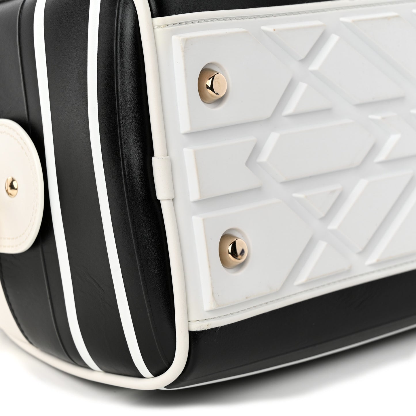 Lambskin Cannage Medium Dior Vibe Zip Bowling Bag Black White
