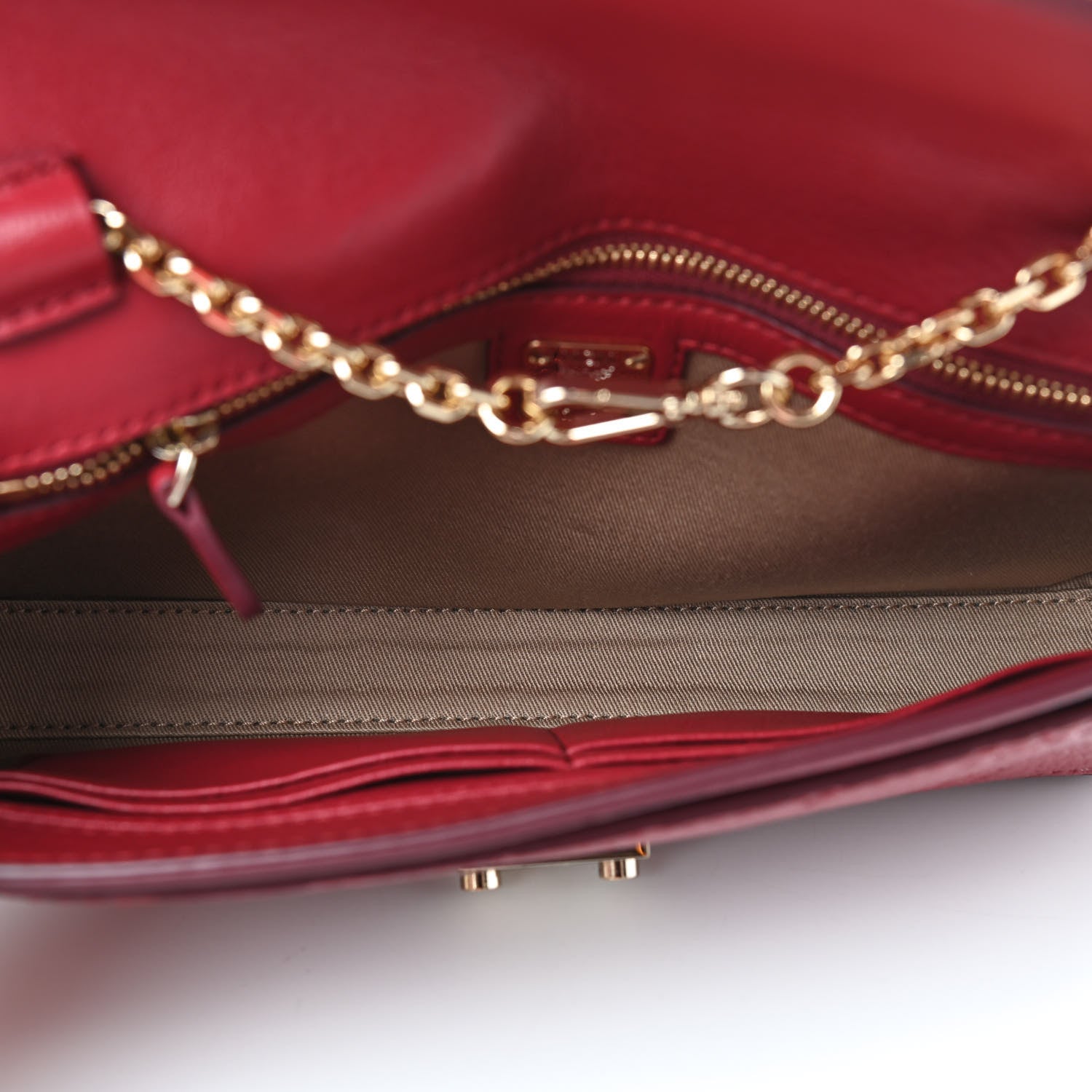 MCM Calfskin Ottomar Monogram Medium Millie Crossbody Bag Ruby Red 6 of 7