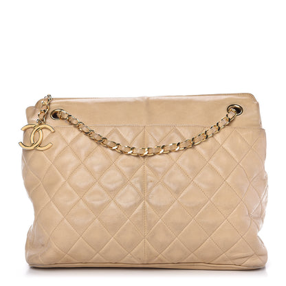 Chanel Lambskin Quilted Shoulder Bag Beige 1 of 12