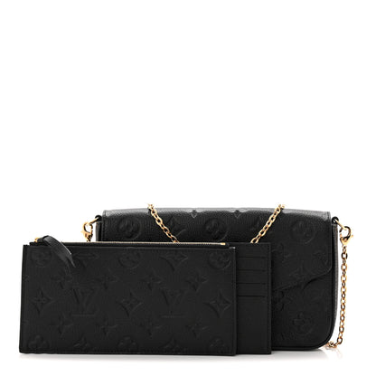 Louis Vuitton Empreinte Pochette Felicie Chain Wallet Black 3 of 11
