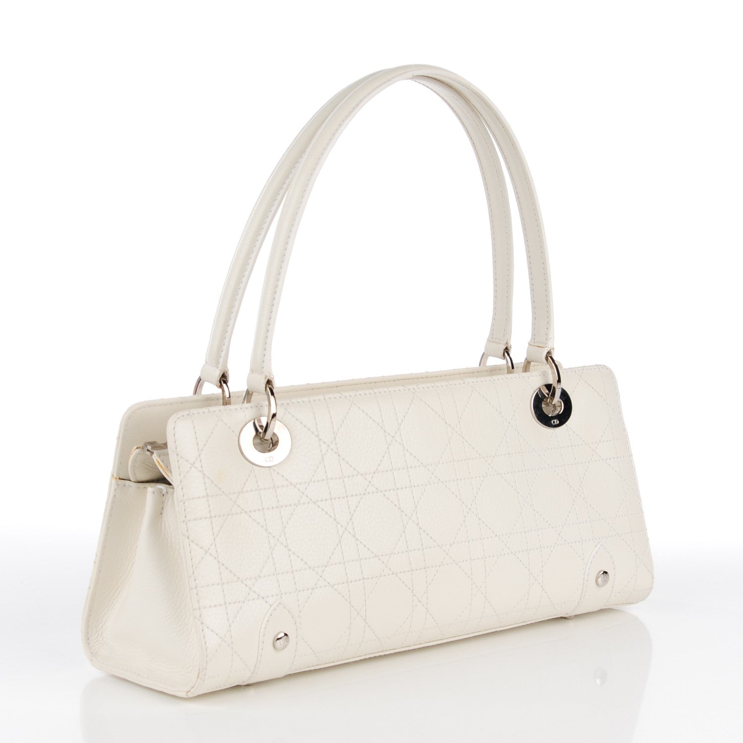 Christian Dior Calfskin Cannage Stitched East West Lady Dior White 4 of 11