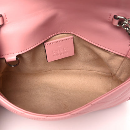 Gucci Calfskin Matelasse Super Mini GG Marmont Shoulder Bag Wild Rose 5 of 9