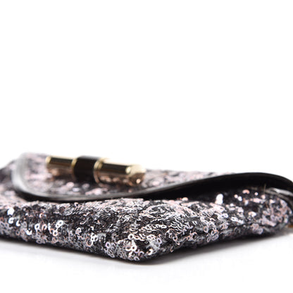 Jimmy Choo Sequin Envelope Clutch Silver Black 7 of 11