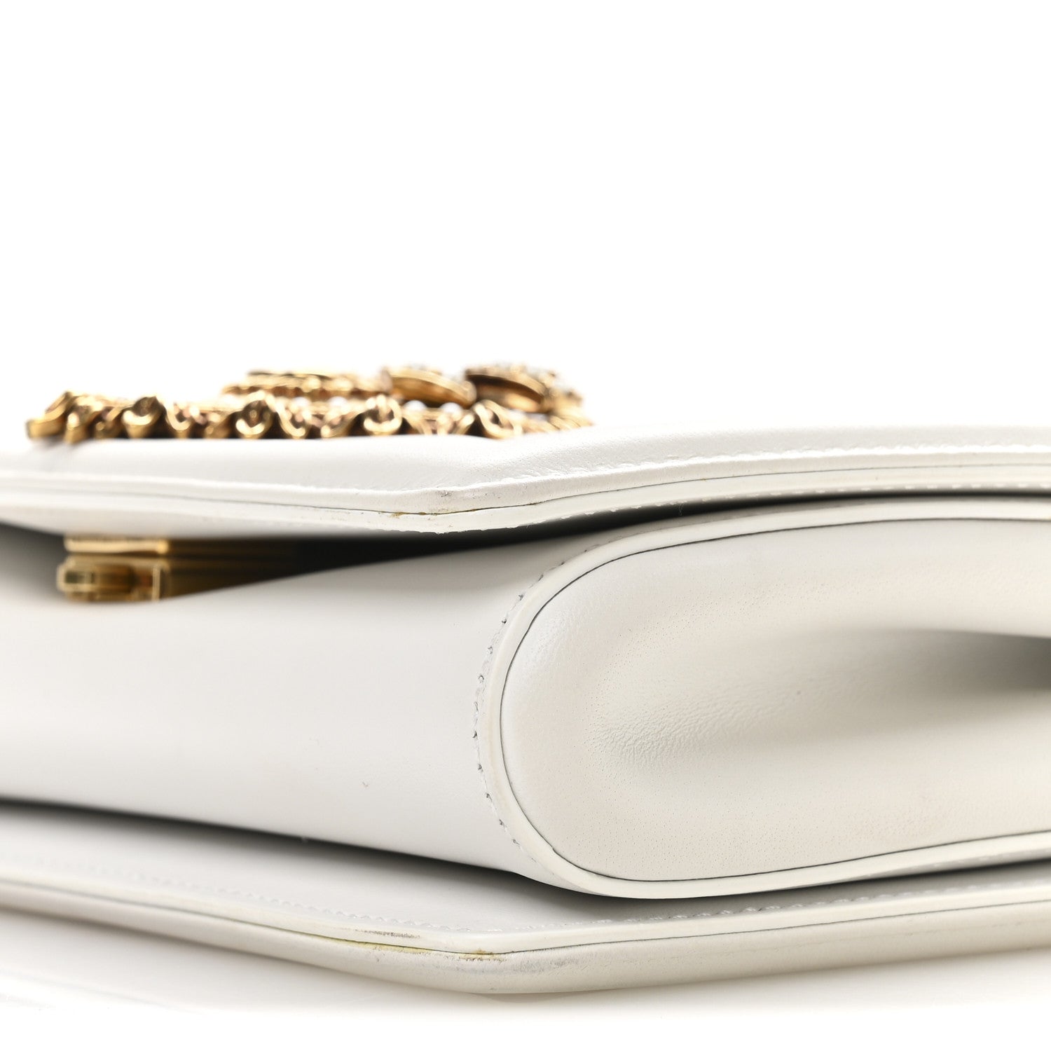 Dolce & Gabbana Calfskin Medium Devotion Crossbody Bag White 10 of 12