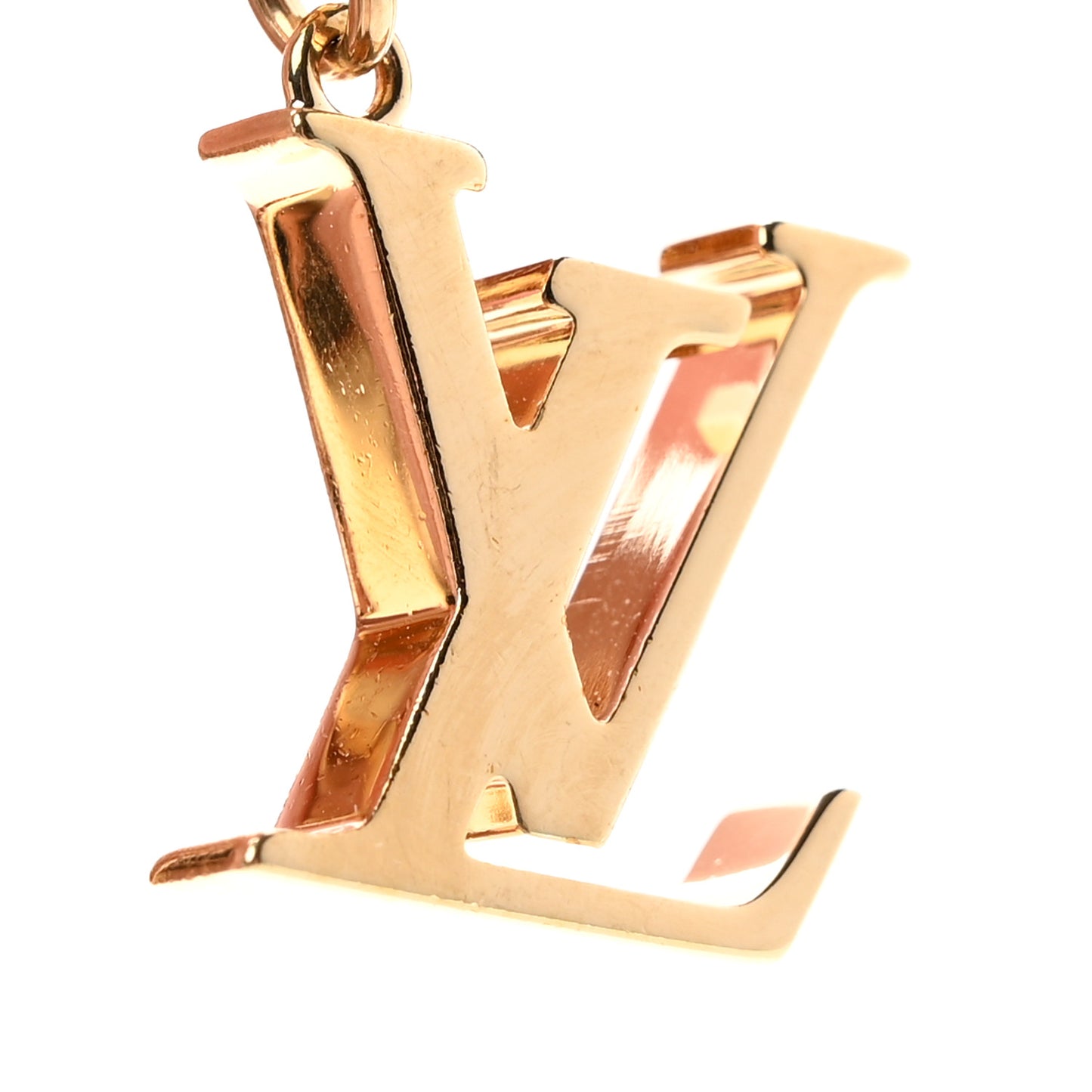 Brass Enamel Fleur De Monogram Bag Charm Chain Gold