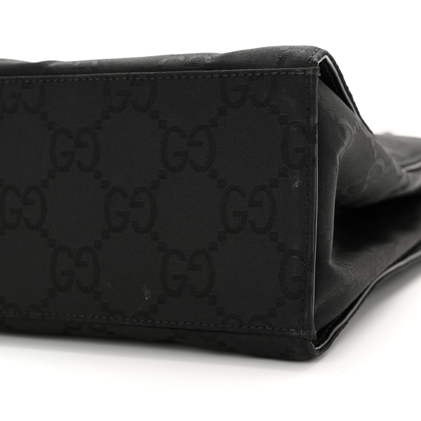 Nylon Monogram Bamboo Handle Bag Black