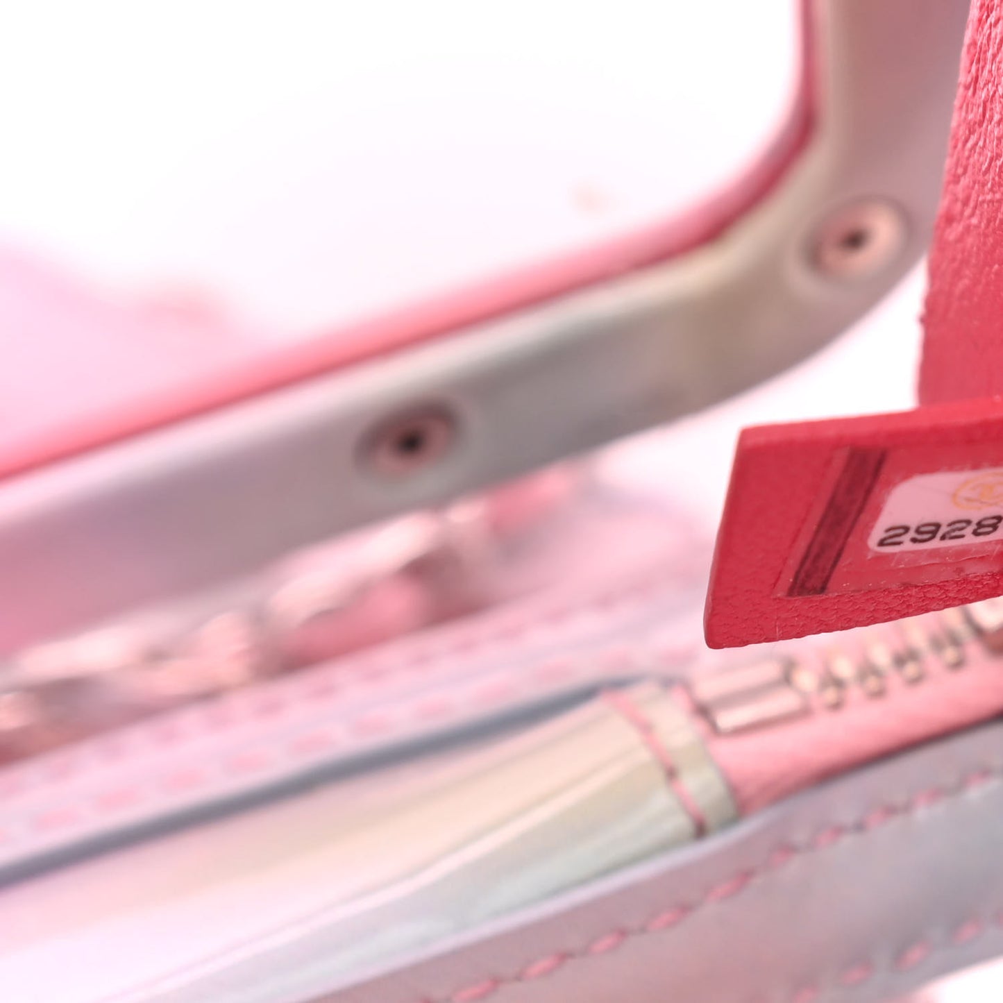 PVC Patent Calfskin Patent Lambskin Vertical Vanity Case Pink