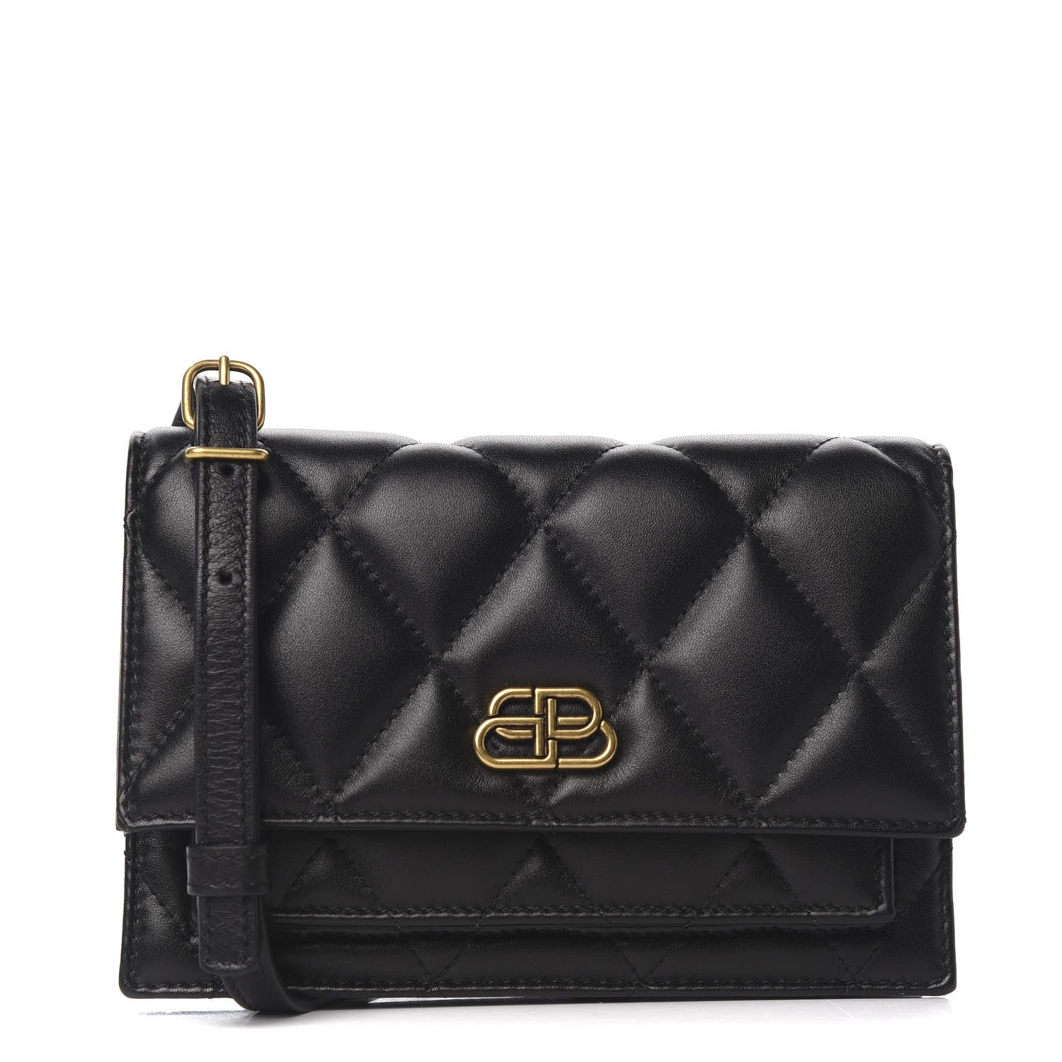 Balenciaga Nappa Calfskin Quilted XS Sharp Belt Bag Black 1 of 8