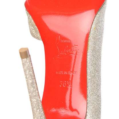 Christian Louboutin Glitter Mini Specchio Iriza 100 Pumps 36.5 Ivory Havana Beige 7 of 9