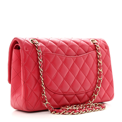 Chanel Lambskin Quilted Medium Double Flap Dark Pink 3 of 13