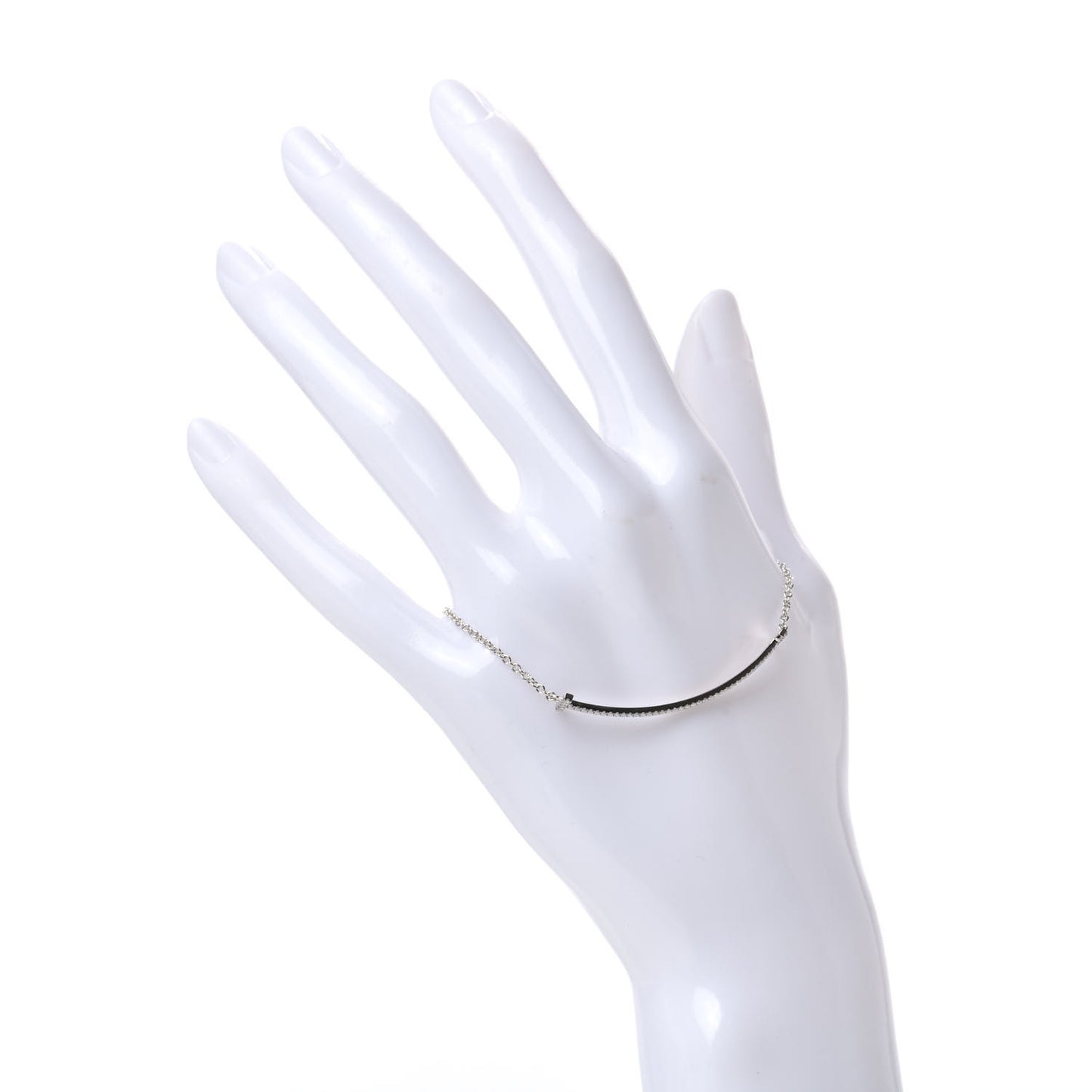 18K White Gold Diamond T Smile Bracelet