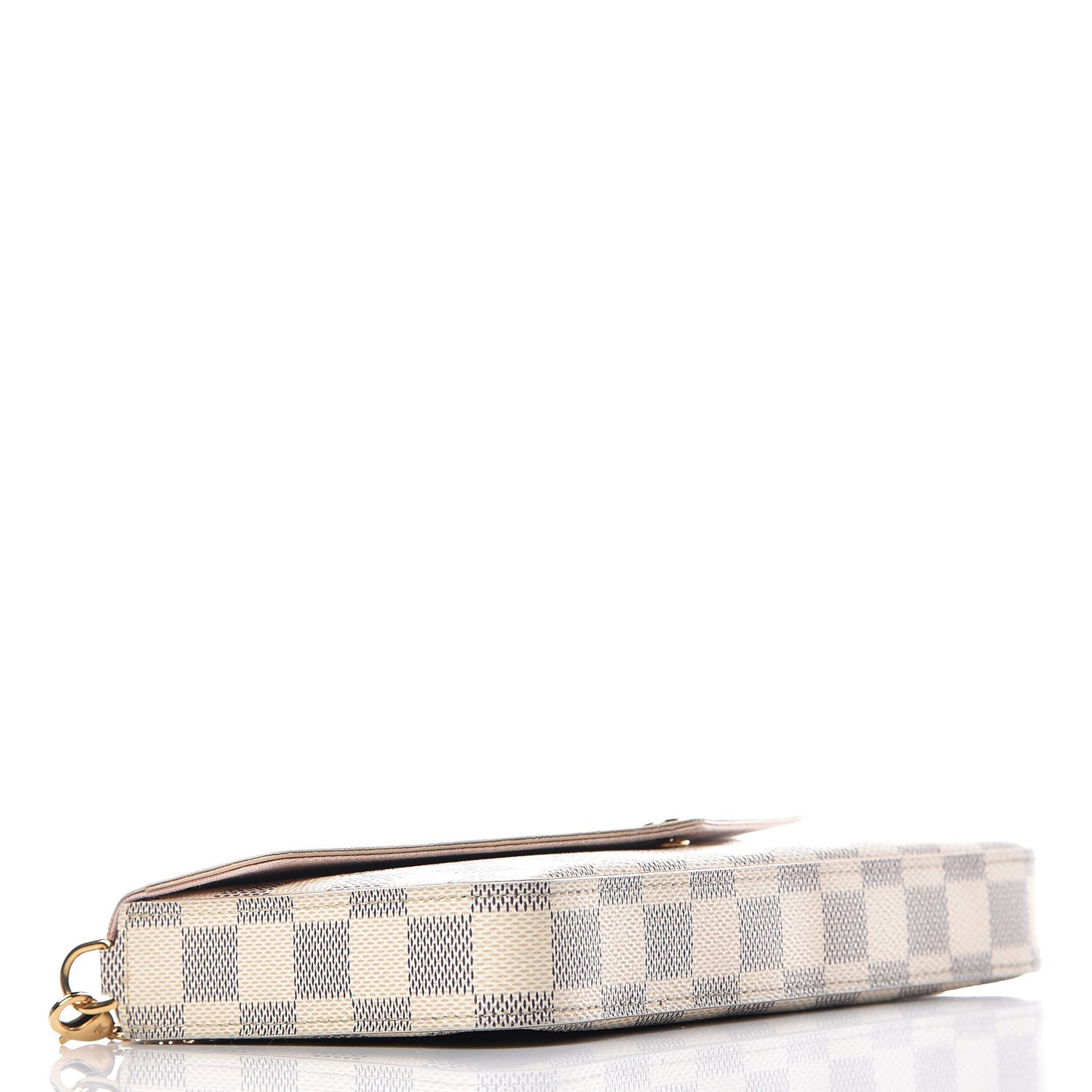 Damier Azur Pochette Felicie Chain Wallet Rose Ballerine