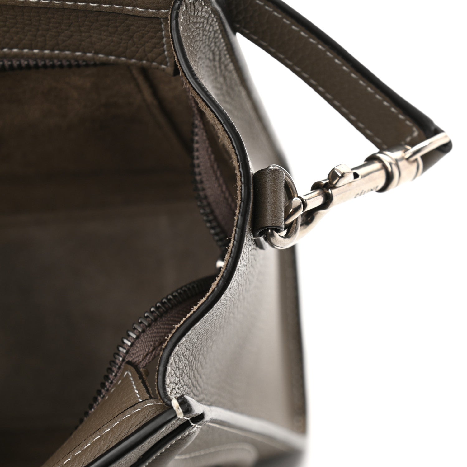 Celine Drummed Calfskin Nano Luggage Souris 11 of 12