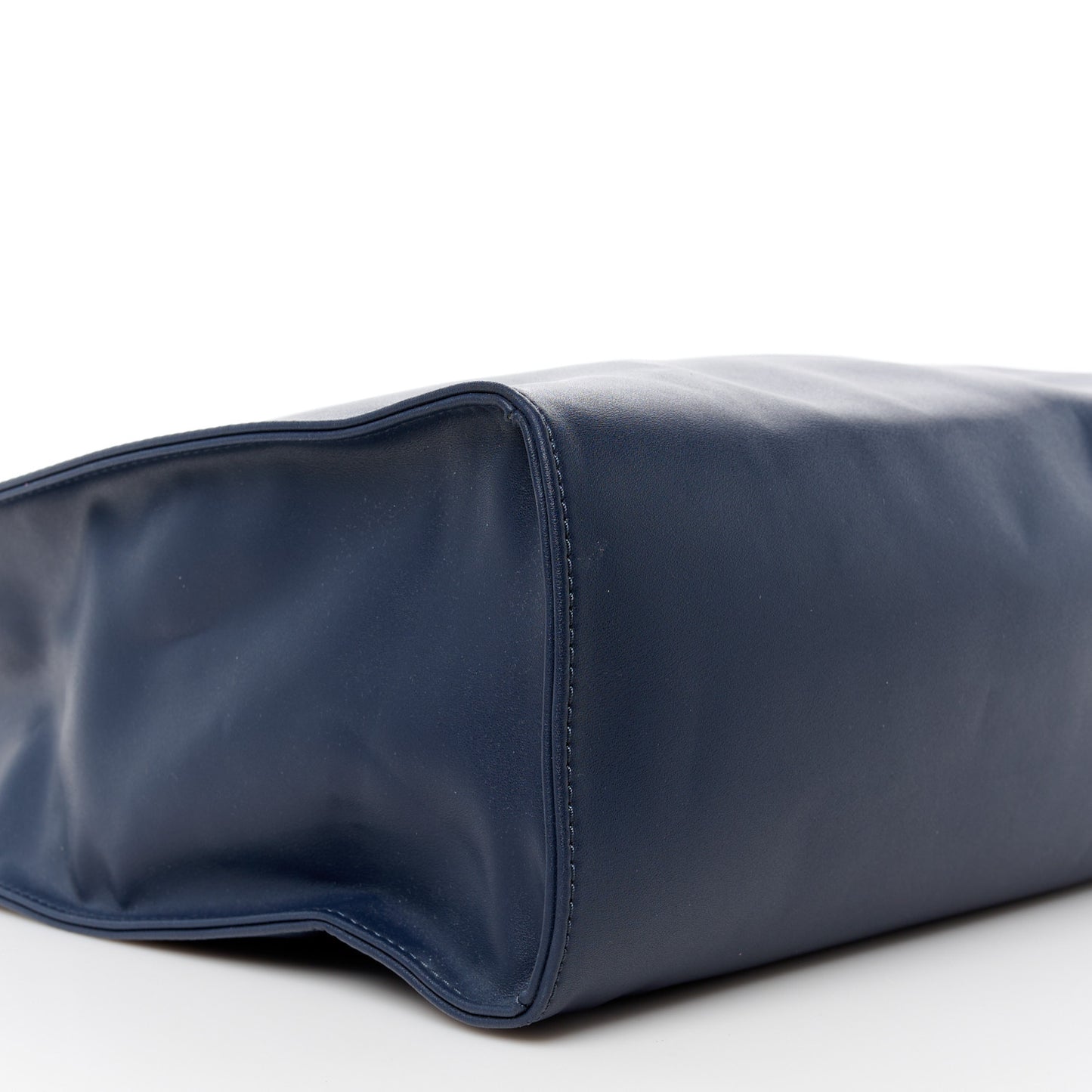 Vegan Leather Medium Shopping Bag Navy