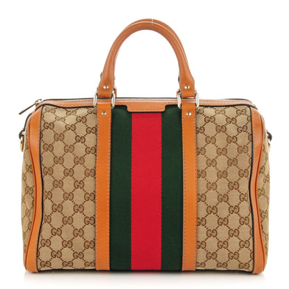 Gucci Monogram Vintage Web Medium Boston Tobacco 1 of 7