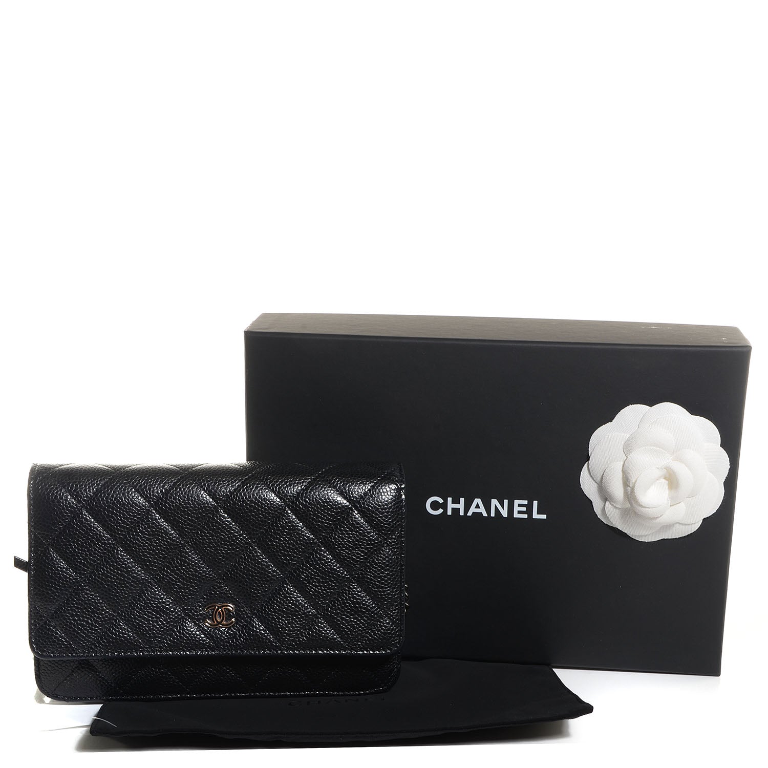 Chanel Caviar Quilted Wallet On Chain WOC Black 5 of 9