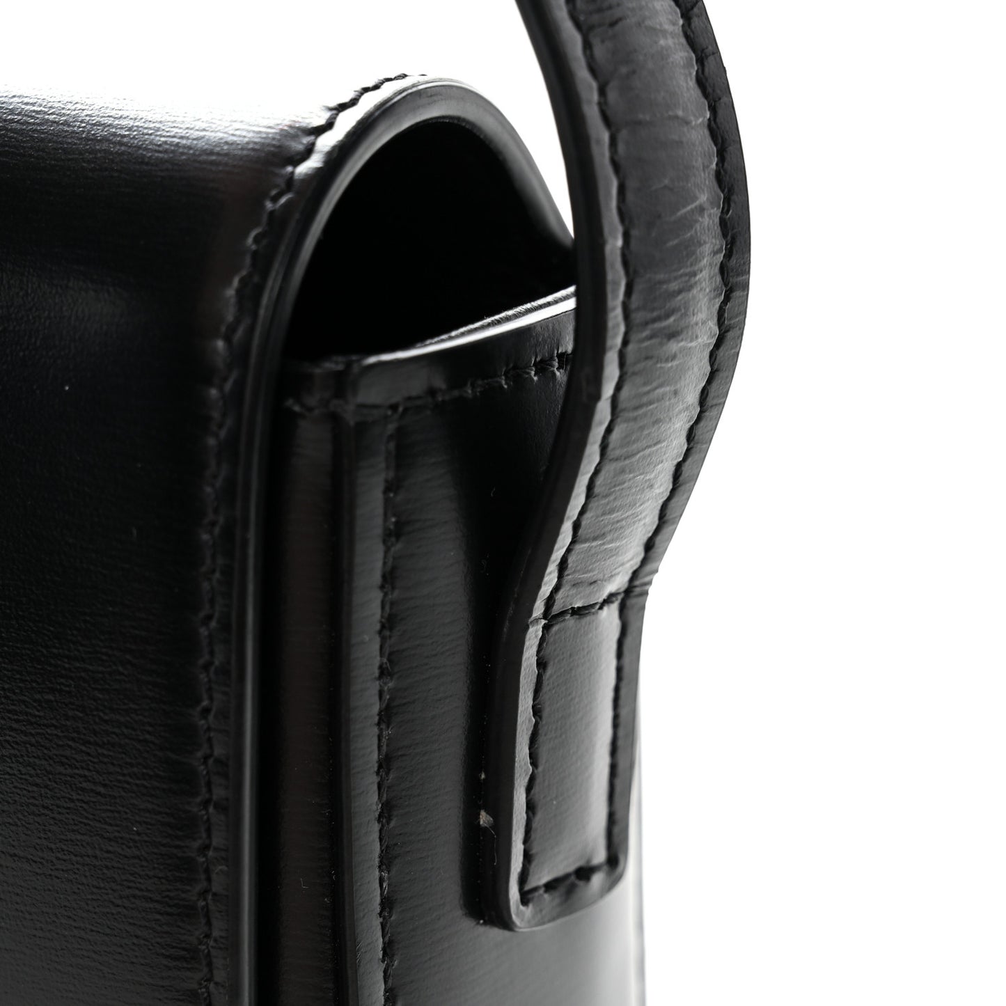 Shiny Calfskin Triomphe Shoulder Bag Black