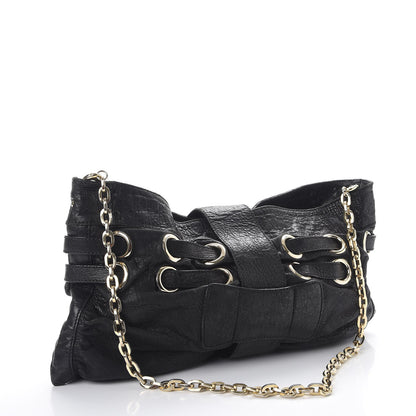 Jimmy Choo Grainy Calfskin Rio Oversized Clutch Bag Black 3 of 14