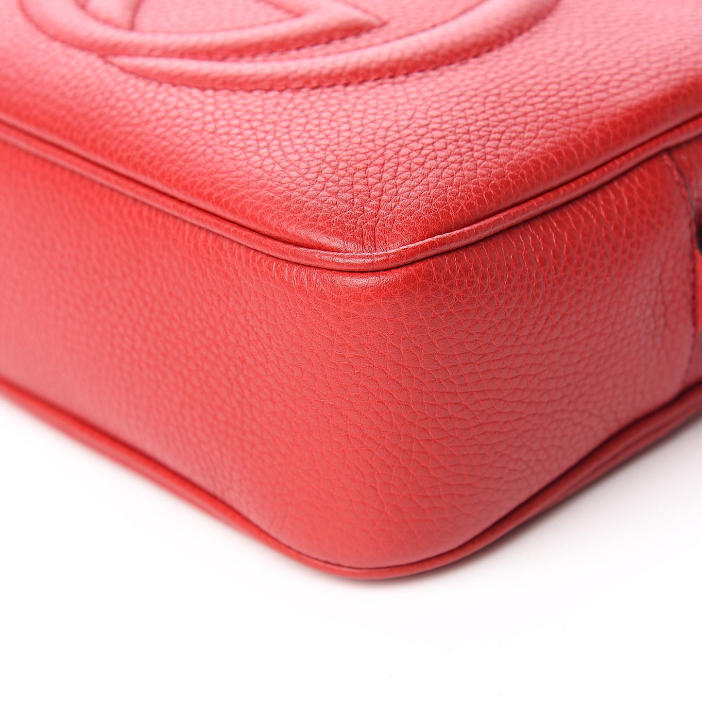 Pebbled Calfskin Small Soho Disco Bag Tabasco Red