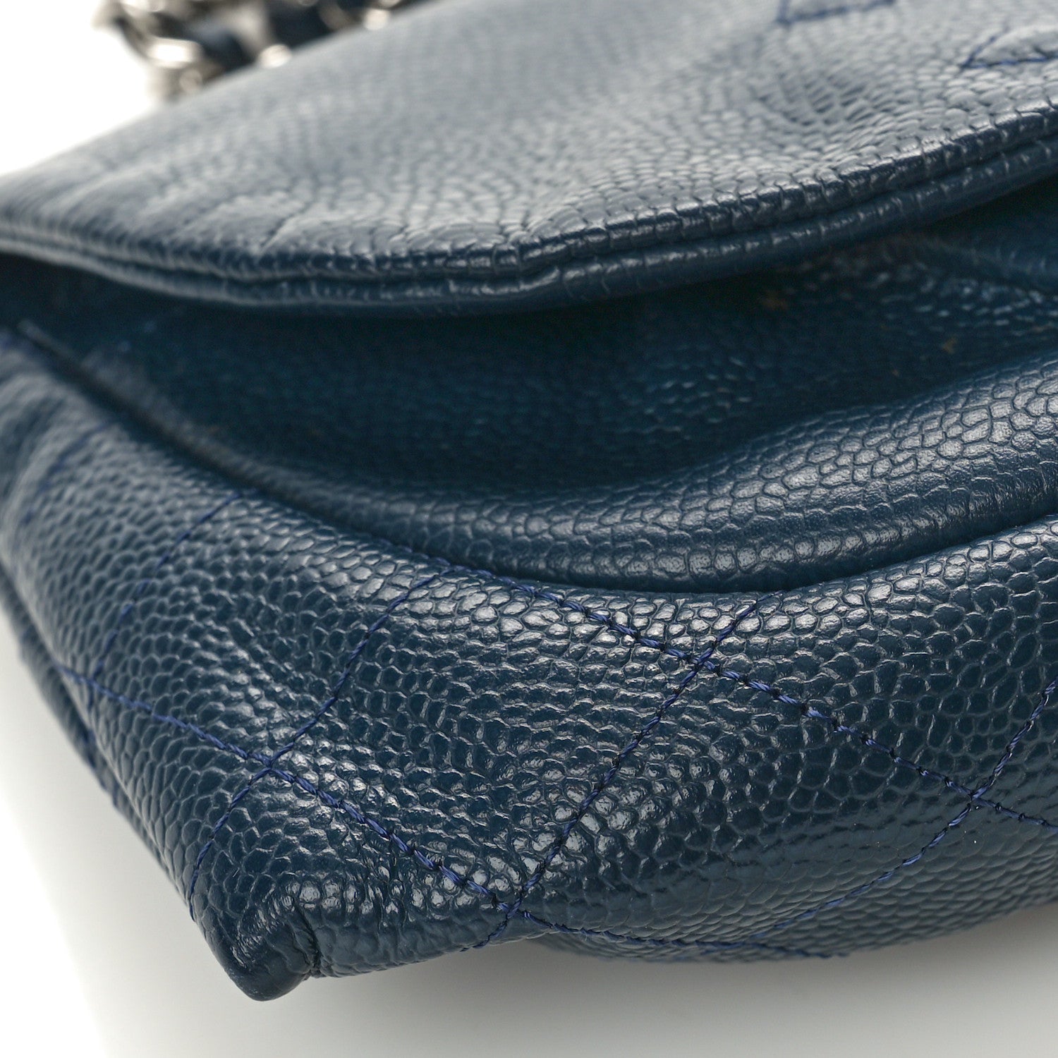 Chanel Caviar Half Moon Wallet On Chain WOC Navy 9 of 10