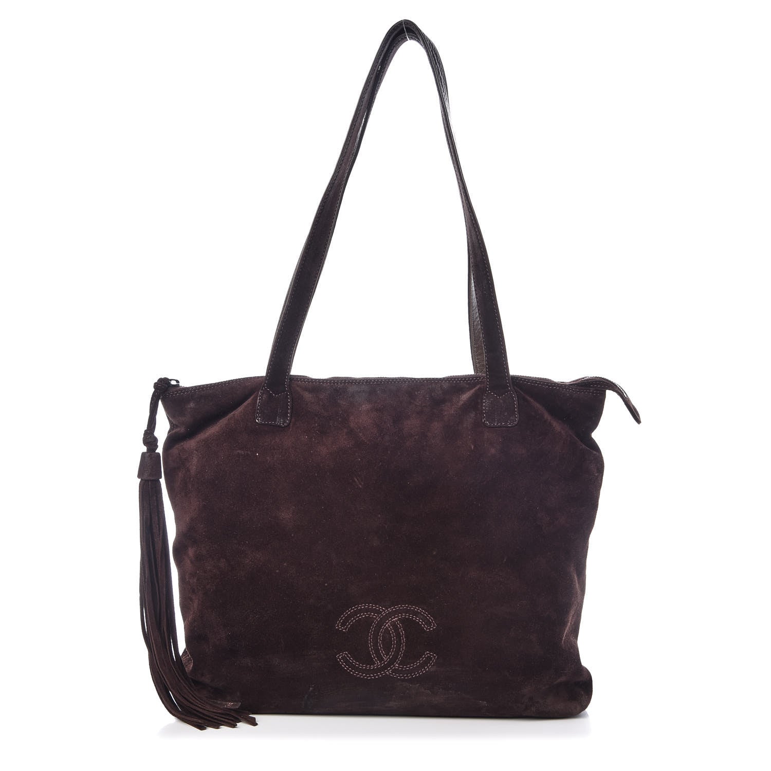 Chanel Suede CC Tassel Shoulder Bag Brown 1 of 10