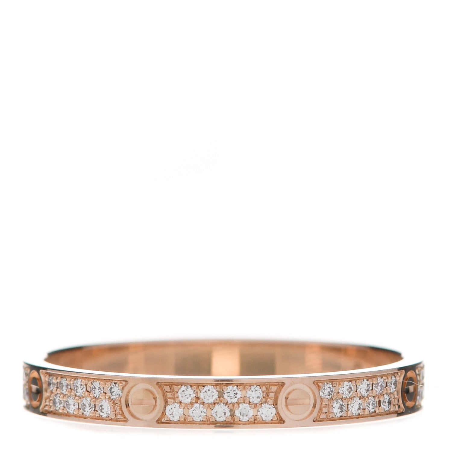 Cartier 18K Pink Gold Diamond 2.6mm LOVE Paved Band Ring 58 8.5 3 of 5