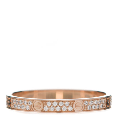 Cartier 18K Pink Gold Diamond 2.6mm LOVE Paved Band Ring 58 8.5 3 of 5