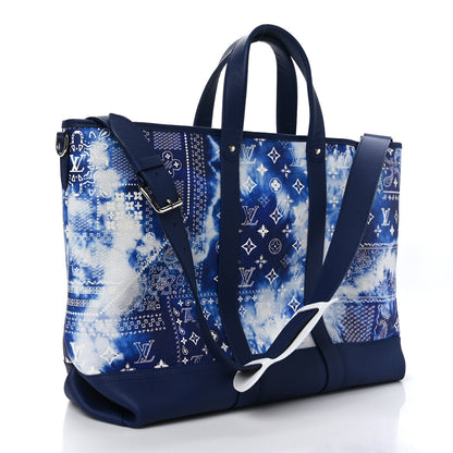 Louis Vuitton Cowhide Monogram Bandana Journey Tote Blue White 3 of 8