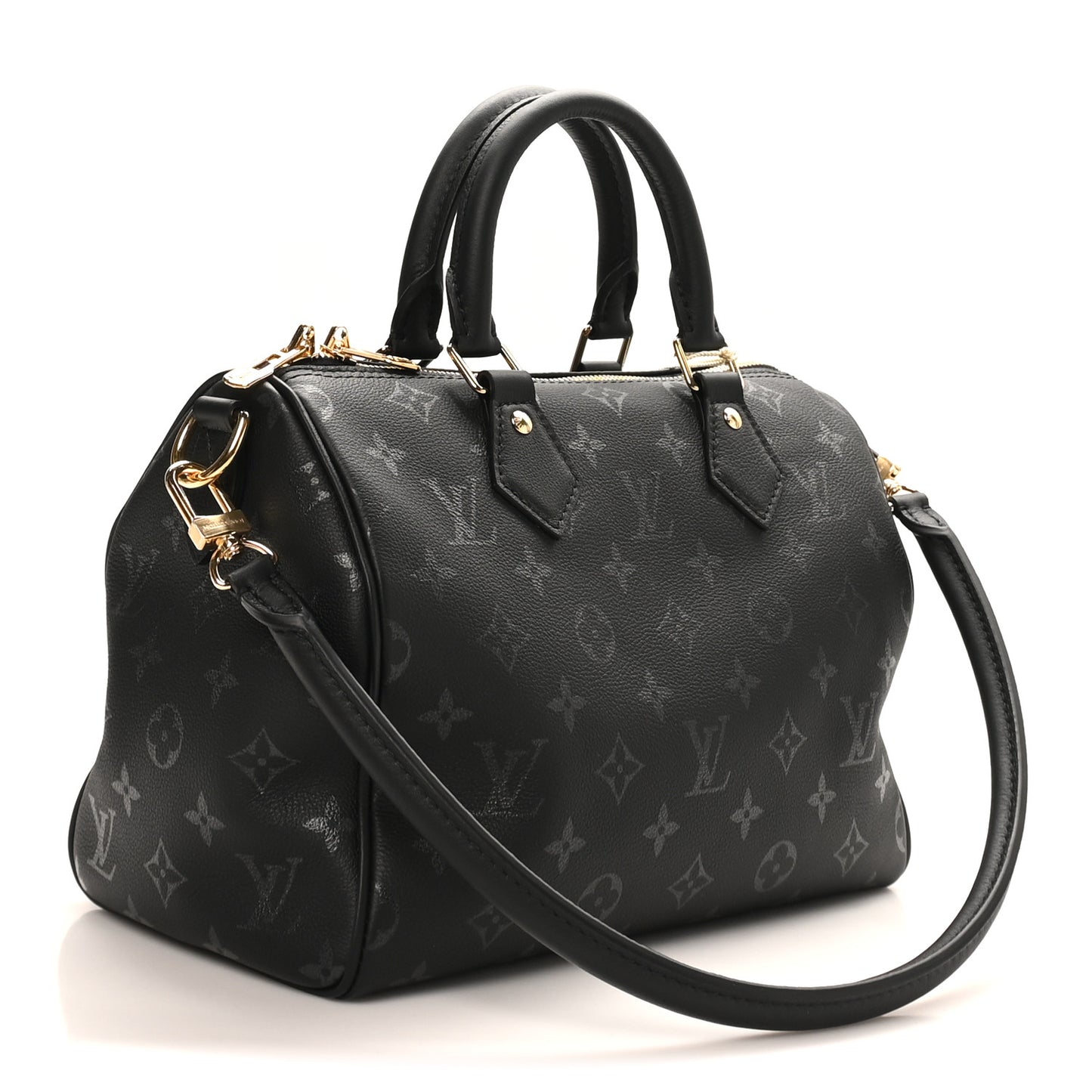 Calfskin Monogram LV Bliss Speedy Bandouliere 25 Black