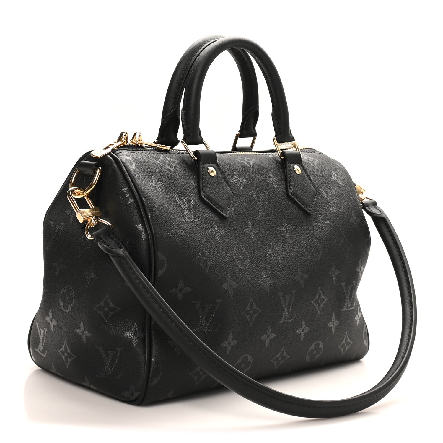 Louis Vuitton Calfskin Monogram LV Bliss Speedy Bandouliere 25 Black 3 of 9
